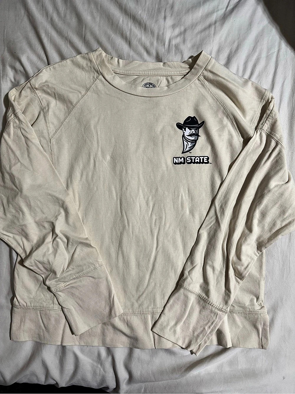 NM State Graphic Sweatshirt in Cream Large NWT